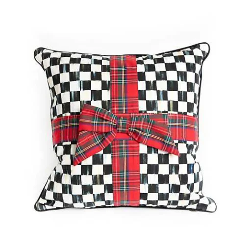 Courtly Check Tartan Bow Throw Pillow