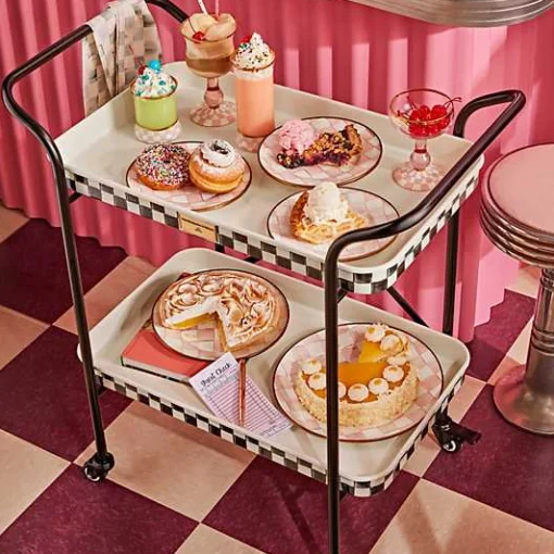 Courtly Check 2-Tier Kitchen Cart