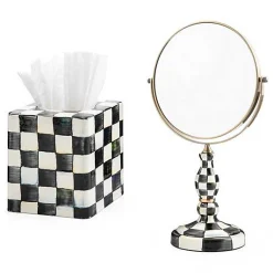 Courtly Check Vanity Mirror  Tissue Box Cover Set