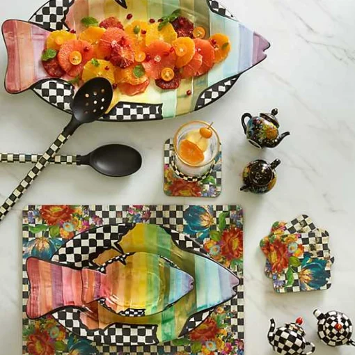 Courtly Flower Market Cork Back Placemats, Set of 4