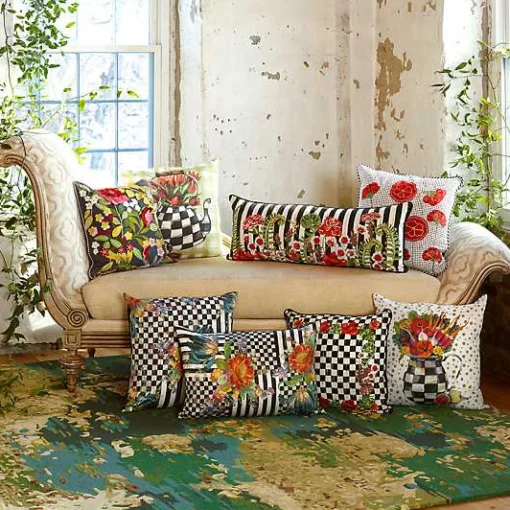 Courtly Flower Market Lumbar Pillow
