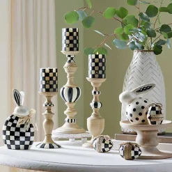 Courtly Pillar Candle Holders, Set of 3