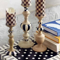 Courtly Pillar Candle Holders, Set of 3