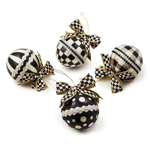 Courtly Rickrack Capiz Ornaments, Set of 4