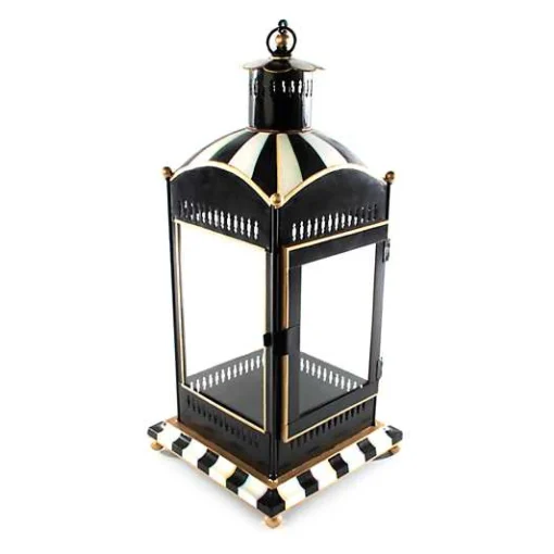 Courtly Stripe Large Candle Lantern