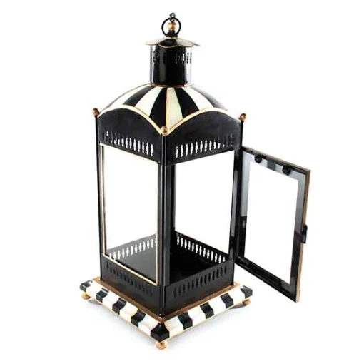 Courtly Stripe Large Candle Lantern
