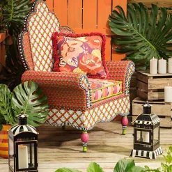 Courtly Stripe Large Candle Lantern