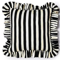 Courtly Stripe Ruffle Throw Pillow