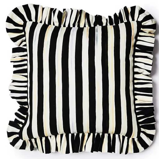 Courtly Stripe Ruffle Throw Pillow