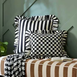 Courtly Stripe Ruffle Throw Pillow