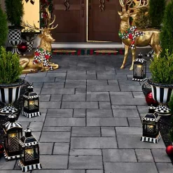 Courtly Stripe Small Candle Lantern