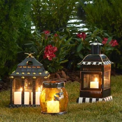 Courtly Stripe Small Candle Lantern