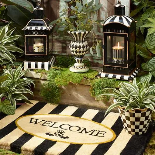 Courtly Stripe Small Candle Lantern