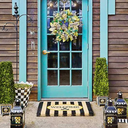 Courtly Stripe Small Candle Lantern