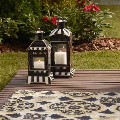 Courtly Stripe Small Candle Lantern