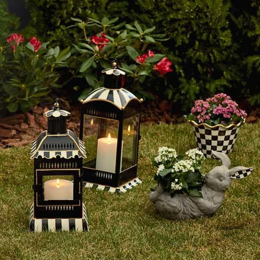 Courtly Stripe Small Candle Lantern