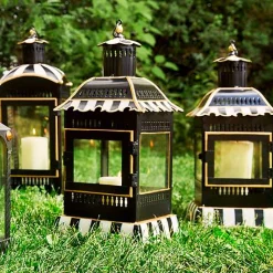 Courtly Stripe Small Candle Lantern