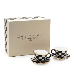 Courtly Teacup Salt  Pepper Set