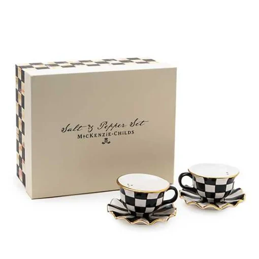 Courtly Teacup Salt  Pepper Set