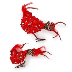 Cozy Christmas Bird Clips, Set of 2