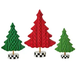 Cozy Christmas Cable Knit Trees, Set of 3
