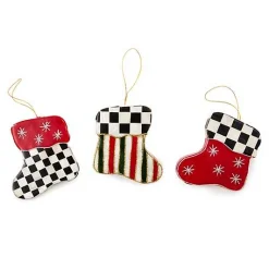 Cozy Christmas Capiz Stocking Ornaments, Set of 3