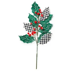 Cozy Christmas Holly Spray Stem