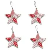 Cozy Christmas Patchwork Star Ornaments, Set of 4