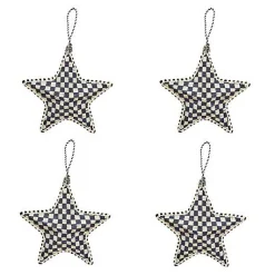 Cozy Christmas Patchwork Star Ornaments, Set of 4