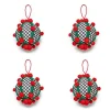 Cozy Christmas Pom Pom Ball Ornaments, Set of 4
