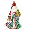 Cozy Christmas Santa Glass Ornament
