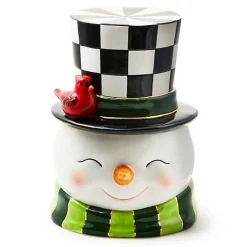 Cozy Christmas Snowman Cookie Jar