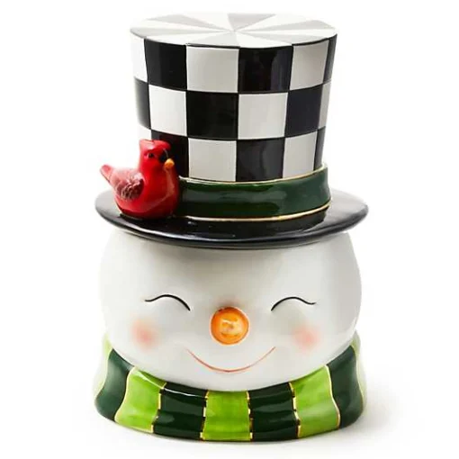 Cozy Christmas Snowman Cookie Jar