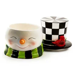 Cozy Christmas Snowman Cookie Jar