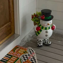 Cozy Christmas Snowman Planter
