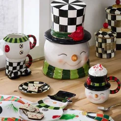 Cozy Christmas Snowman Stacking Mugs, Set of 3