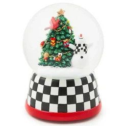 Cozy Christmas Snowman  Tree Snow Globe