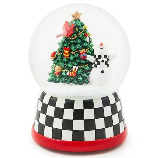 Cozy Christmas Snowman  Tree Snow Globe