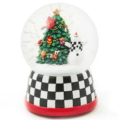 Cozy Christmas Snowman  Tree Snow Globe