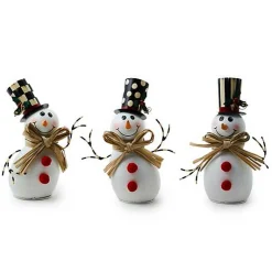 Cozy Christmas Tin Snowmen, Set of 3