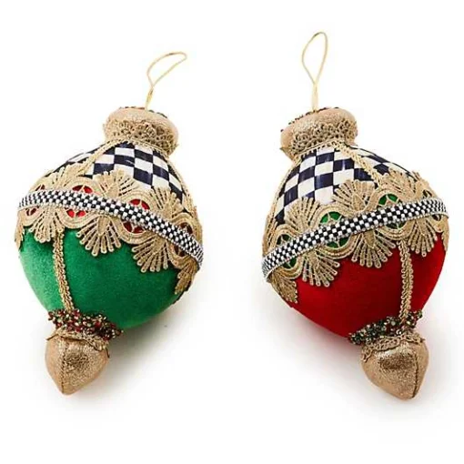 Cozy Christmas Velvet Bauble Ornaments, Set of 2