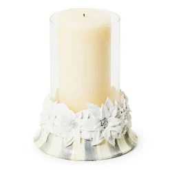 Crystal Palace Poinsettia Pillar Candle Holder