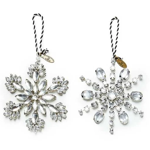 Crystal Palace Snowflake Ornaments, Set of 2