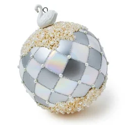 Crystal Palace Swan Jumbo Glass Ball Ornament