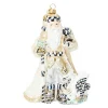 Crystal Palace Swan Santa Glass Ornament