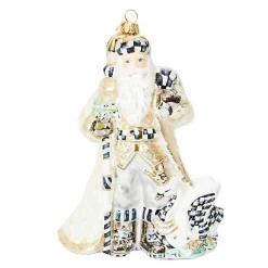 Crystal Palace Swan Santa Glass Ornament