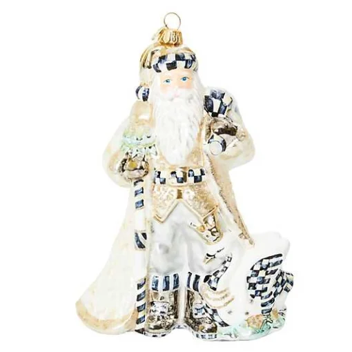 Crystal Palace Swan Santa Glass Ornament