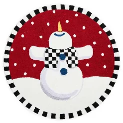Dancing Snowman 3' Round Rug
