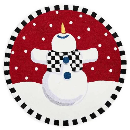 Dancing Snowman 3' Round Rug