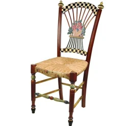 Dark Flower Basket Side Chair